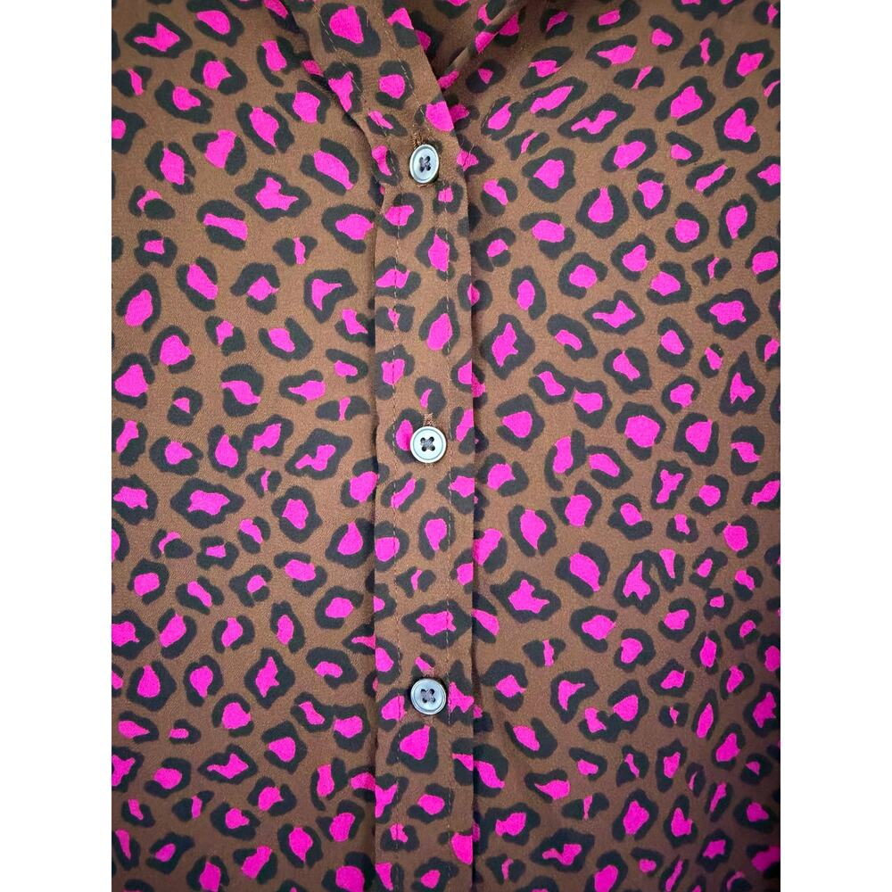 Banana Republic Dillon Button Up Leopard Print Workwear Blouse Size Small